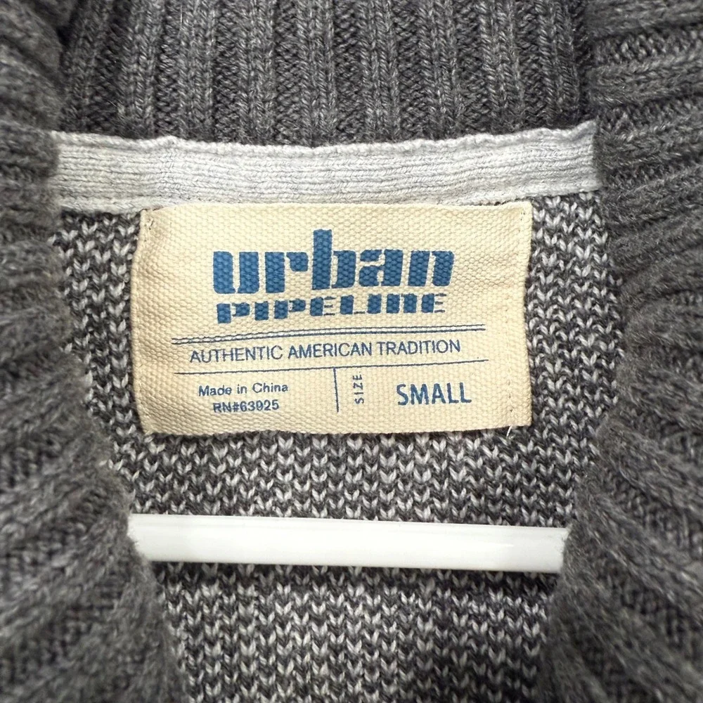 Urban Pipeline Gray Textured Shawl Collar‎ Cardigan Sweater Small
